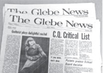 Picture of the front page of the Glebe News