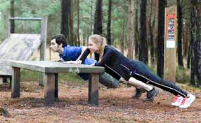 Push ups, leg lunges and hill repeats are part of Jodi Bigelow’s Nordic class. Photo: Courtesy of www.xtaski.com