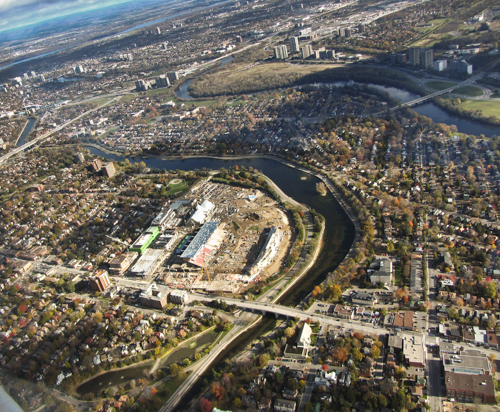 Aerial view of the Glebe as seen in the November 2013 Glebe Report. Photo: Katrina Geary