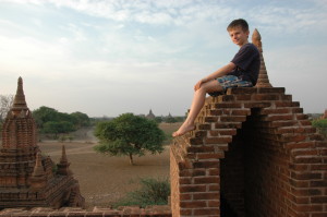 Wesley Hodgson-Pageau atop an ancient temple in Bagan, Myanmar. PHOTO: PAUL PAGEAU